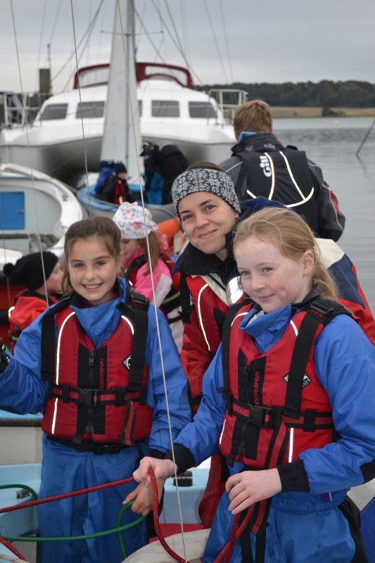 Primary pupils with Dinghy Instructors course
